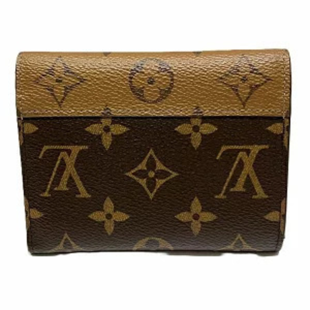Louis Vuitton Victorine fold Portefeuille Monogram Reverse Tri Wallet Brown